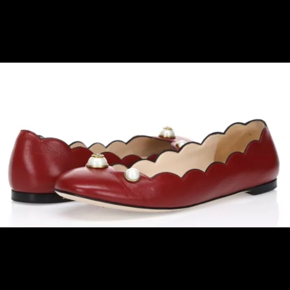 🌺 Gucci ‘Willow’ ballet flat hibiscus red 🌺